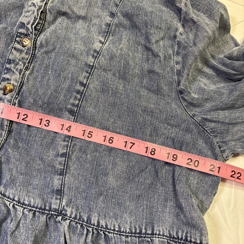 Easel Womens Babydoll Tiered Denim Dress Size Large Light Wash Cottagecore - Picture 8 of 10